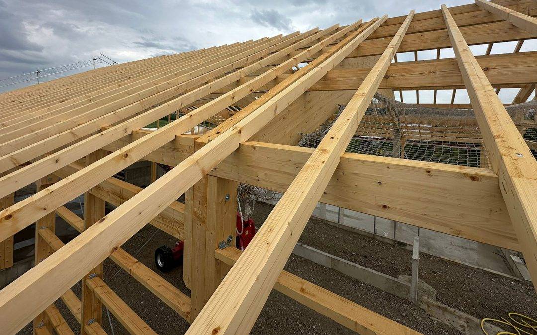 Dachkonstruktion für Lagerhalle auf Bauernhof bei München