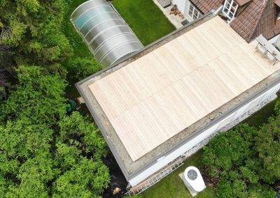 Terrasse aus Holz auf Garage / Anbau - Holzboden witterungsbeständig